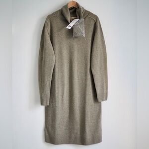 Lemaire 100% wool turtleneck Uniqlo sweater belted dress new